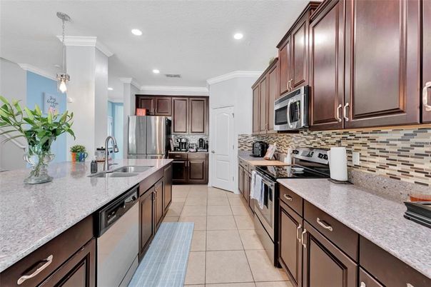 Interior, Kitchen, Pendant Lights, Recessed Lighting, Stainless Steel Appliances