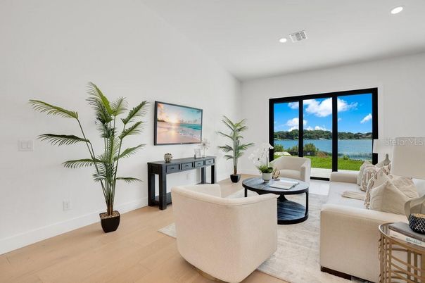 Interior, Living room, Recessed Lighting, Water, Wood Texture Flooring