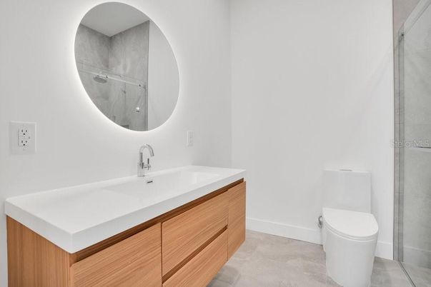Bathroom, Dual Sink Vanities, Glass Shower, Interior