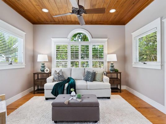 Interior, Living room, Recessed Lighting, Wooden Ceilings, Wood Texture Flooring