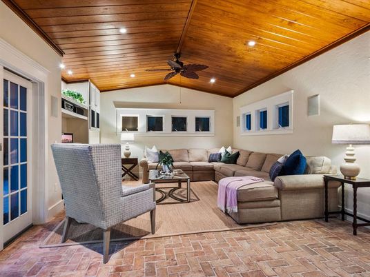 Interior, Living room, Recessed Lighting, Wooden Ceilings