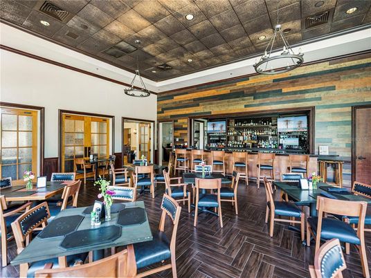 Dining room, Interior, Pendant Lights, Recessed Lighting, Wood Texture Flooring, Wooden Walls