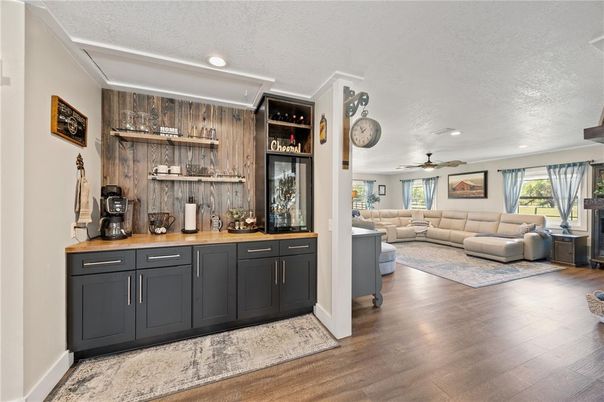 Interior, Living room, Recessed Lighting, Wood Texture Flooring, Wooden Walls
