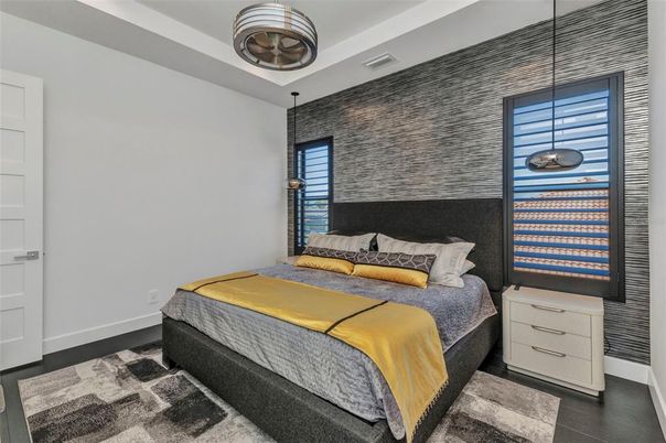 Bedroom, Interior, Pendant Lights
