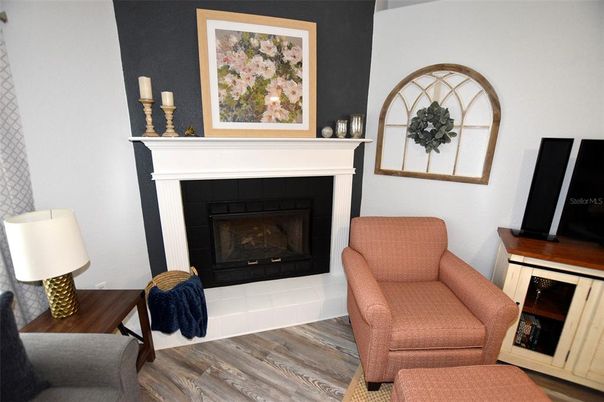 Fireplace, Interior, Wood Texture Flooring