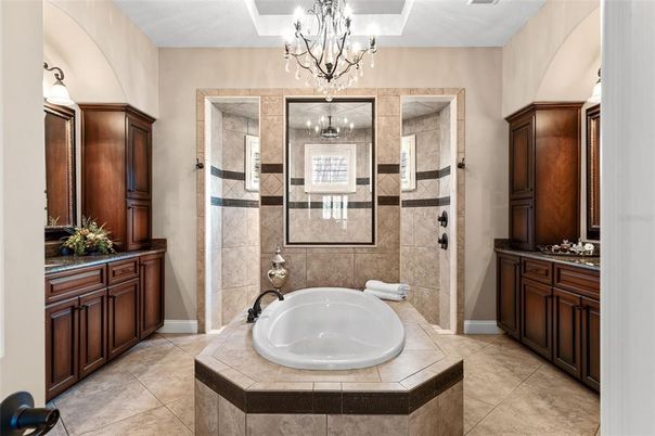 Bathroom, Chandelier, Interior