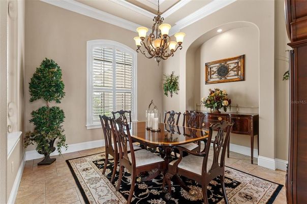 Chandelier, Dining room, Interior, Recessed Lighting