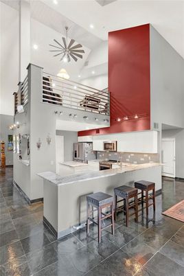 Interior, Kitchen, Pendant Lights, Recessed Lighting, Stainless Steel Appliances