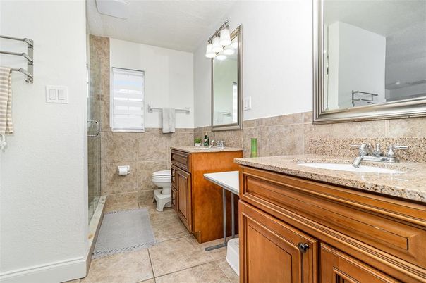 Bathroom, Dual Sink Vanities, Glass Shower, Interior