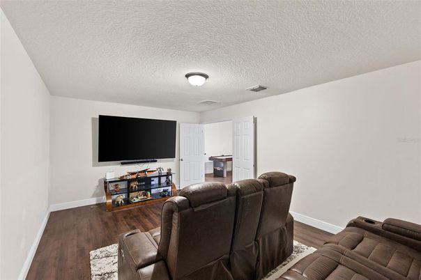 Home Theatre Room, Interior, Living room, Wood Texture Flooring