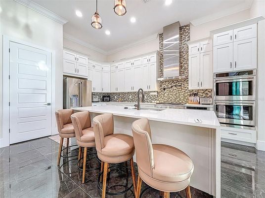 Interior, Kitchen, Pendant Lights, Recessed Lighting, Stainless Steel Appliances