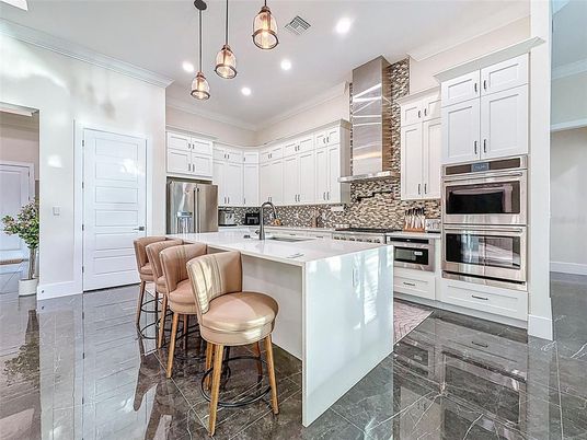 Interior, Kitchen, Pendant Lights, Recessed Lighting, Stainless Steel Appliances