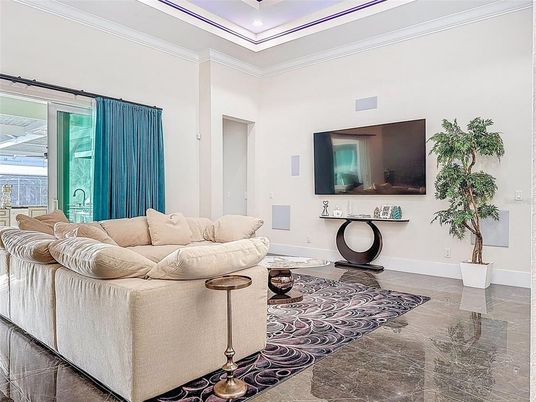 Interior, Living room, Recessed Lighting