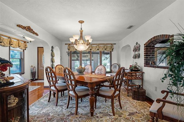 Chandelier, Dining room, Interior, Wood Texture Flooring