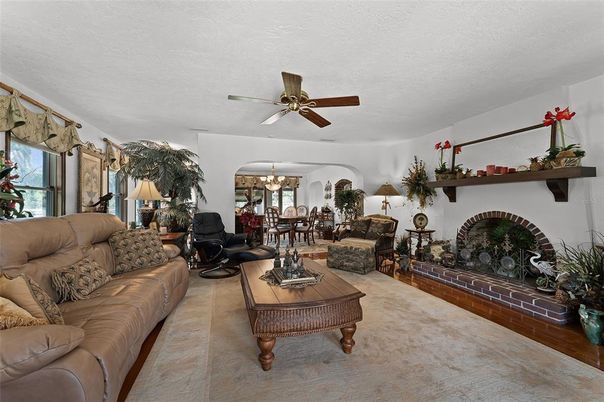 Chandelier, Dining room, Fireplace, Interior, Living room