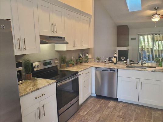 Interior, Kitchen, Wood Texture Flooring
