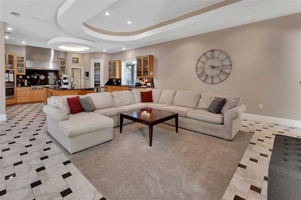 Interior, Kitchen, Living room, Marble, Recessed Lighting