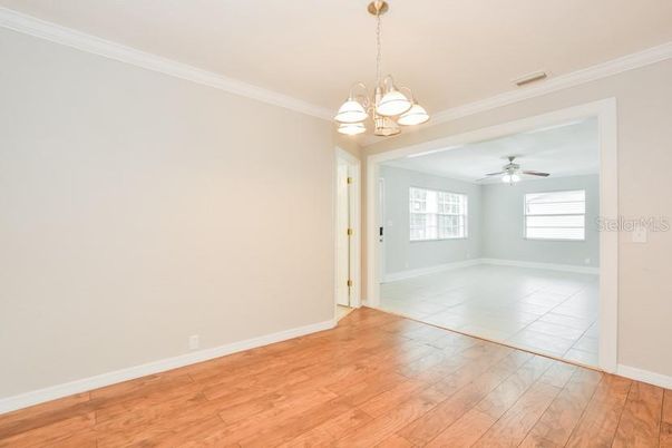 Chandelier, Empty room, Interior, Wood Texture Flooring