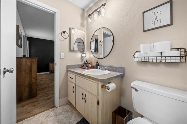 Bathroom, Dual Sink Vanities, Interior, Wood Texture Flooring