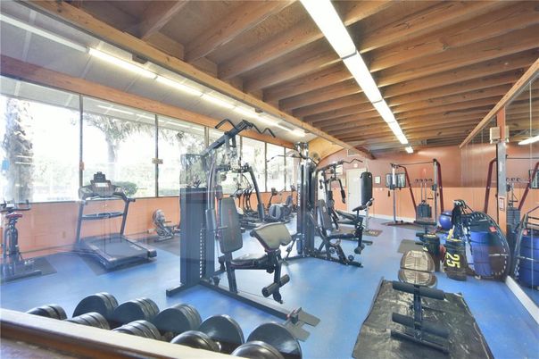 Fitness Equipment, Gym, Interior, Wooden Beams