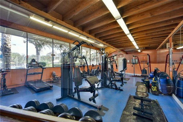 Fitness Equipment, Gym, Interior, Wooden Beams