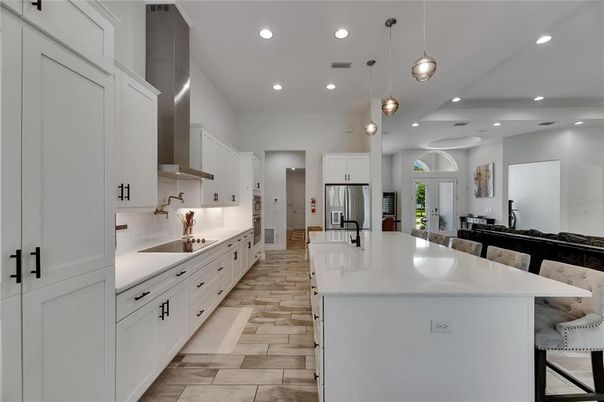 Interior, Kitchen, Pendant Lights, Recessed Lighting, Stainless Steel Appliances