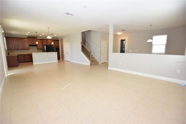 Empty room, Interior, Kitchen, Pendant Lights, Recessed Lighting