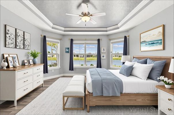 Bedroom, Interior, Water, Wood Texture Flooring