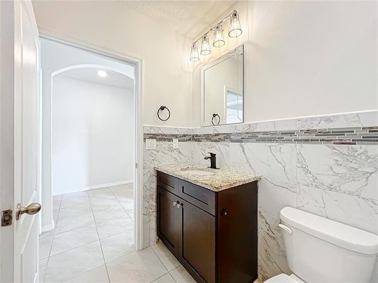 Bathroom, Interior, Marble Walls, Recessed Lighting