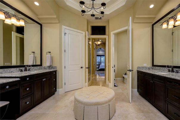 Bathroom, Chandelier, Interior, Recessed Lighting