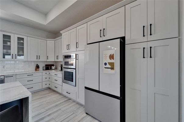 Interior, Kitchen, Stainless Steel Appliances, Wood Texture Flooring
