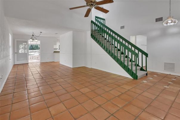 Empty room, Interior, Kitchen, Pendant Lights