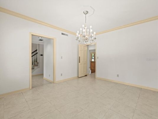 Chandelier, Empty room, Interior