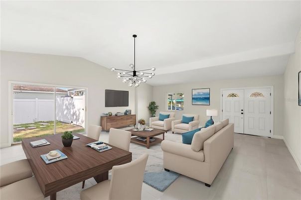 Dining room, Interior, Living room, Pendant Lights