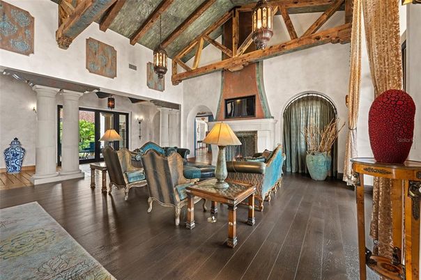 Interior, Living room, Wooden Beams, Wood Texture Flooring