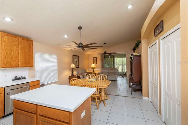Dining room, Interior, Kitchen, Living room, Recessed Lighting