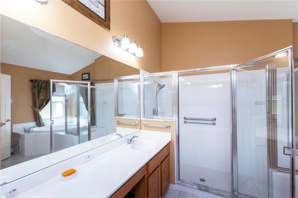 Bathroom, Dual Sink Vanities, Glass Shower, Interior