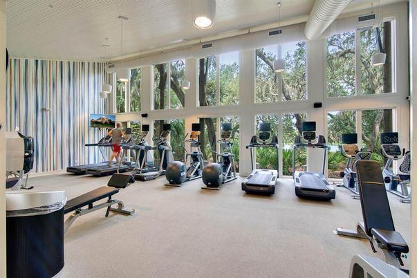 Fitness Equipment, Gym, Interior, Pendant Lights, Recessed Lighting