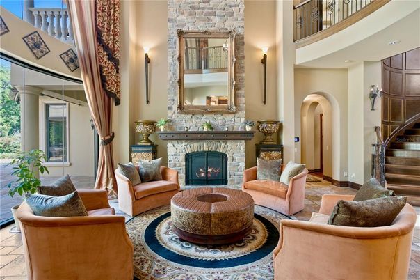 Fireplace, Interior, Living room, Stone Walls
