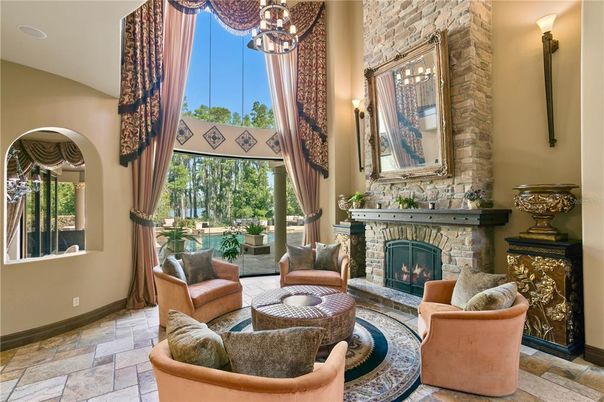 Fireplace, Interior, Living room, Pendant Lights