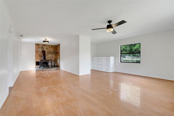 Empty room, Fireplace, Interior, Wood Texture Flooring