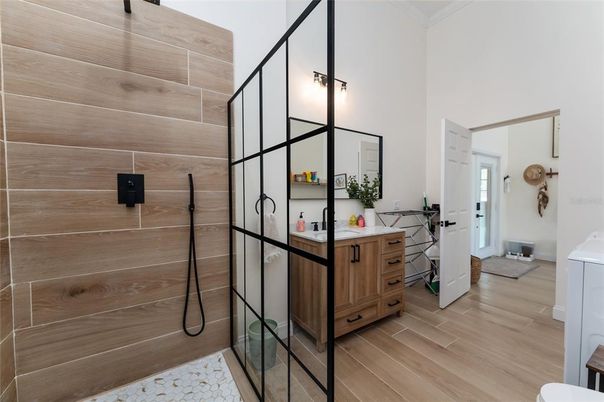 Bathroom, Interior, Wood Texture Flooring