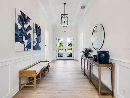 Interior, Pendant Lights, Wood Texture Flooring