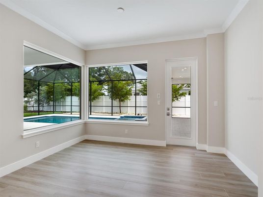 Empty room, Glass Ceilings, Interior, Sun Room, Wood Texture Flooring
