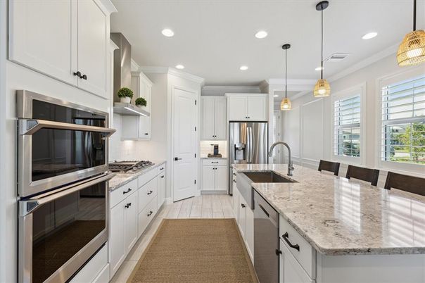 Interior, Kitchen, Pendant Lights, Recessed Lighting, Stainless Steel Appliances