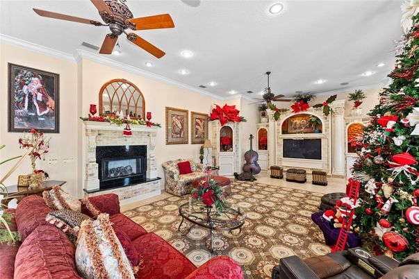 Fireplace, Interior, Living room, Recessed Lighting