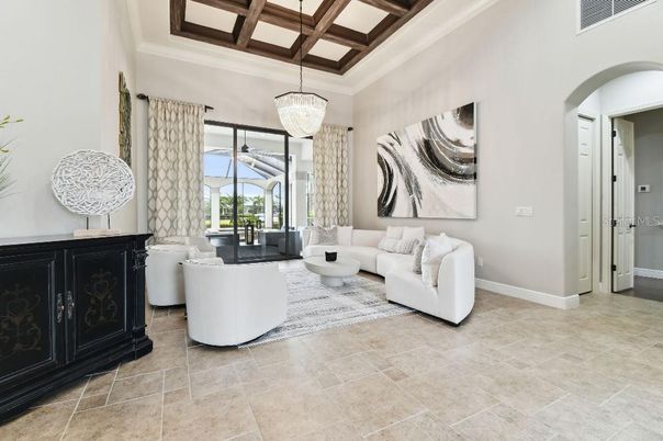 Chandelier, Interior, Living room, Pendant Lights, Wooden Beams