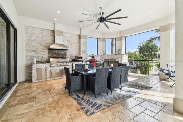 Interior, Kitchen, Recessed Lighting, Stone Walls