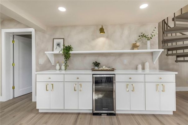 Interior, Kitchen, Recessed Lighting, Wood Texture Flooring