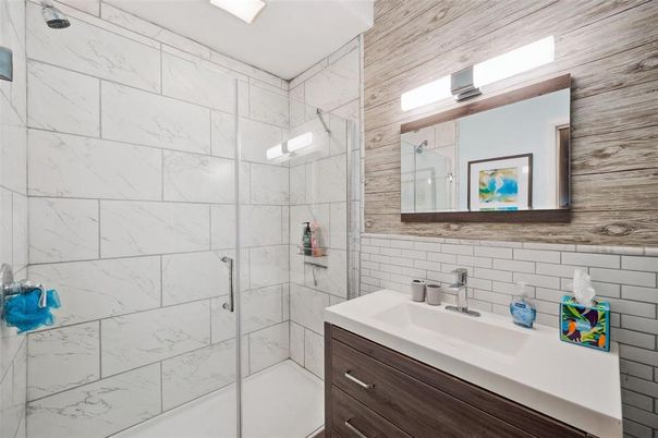 Bathroom, Glass Shower, Interior, Marble Walls